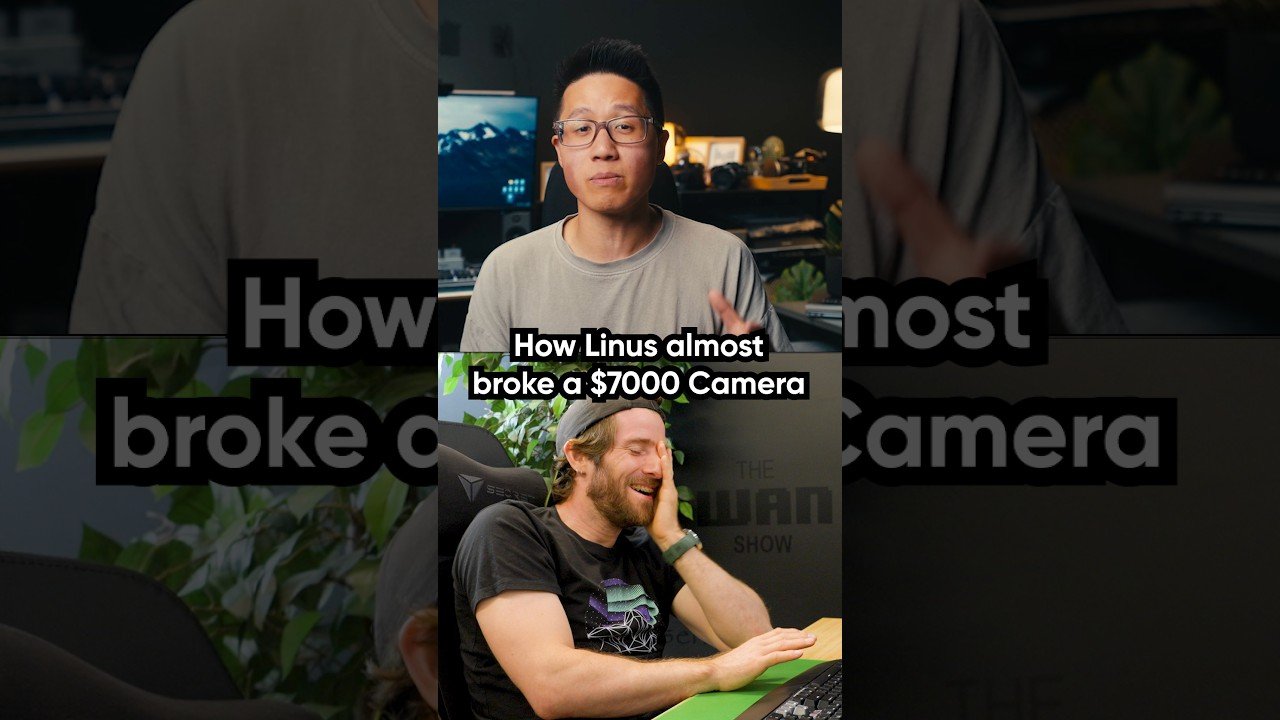 Linus almost breaking camera