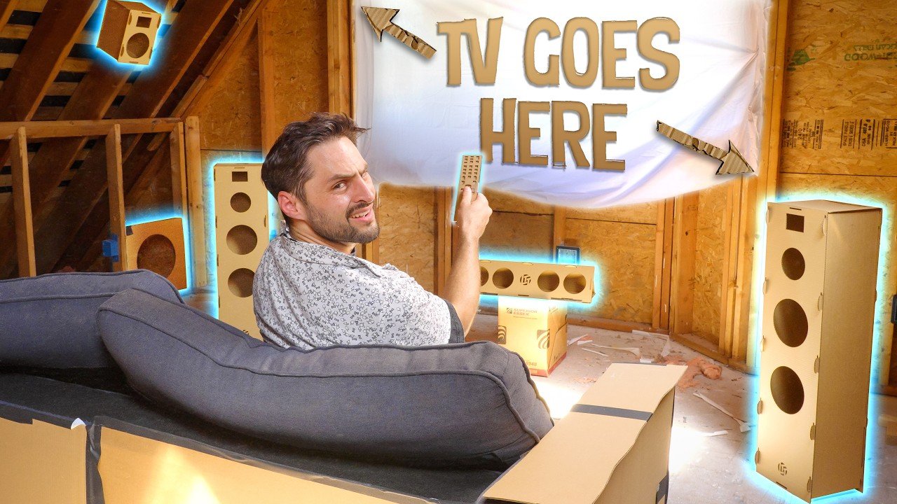 Linus Tech Tips Fake Home Theater Uses Cardboard Mockups